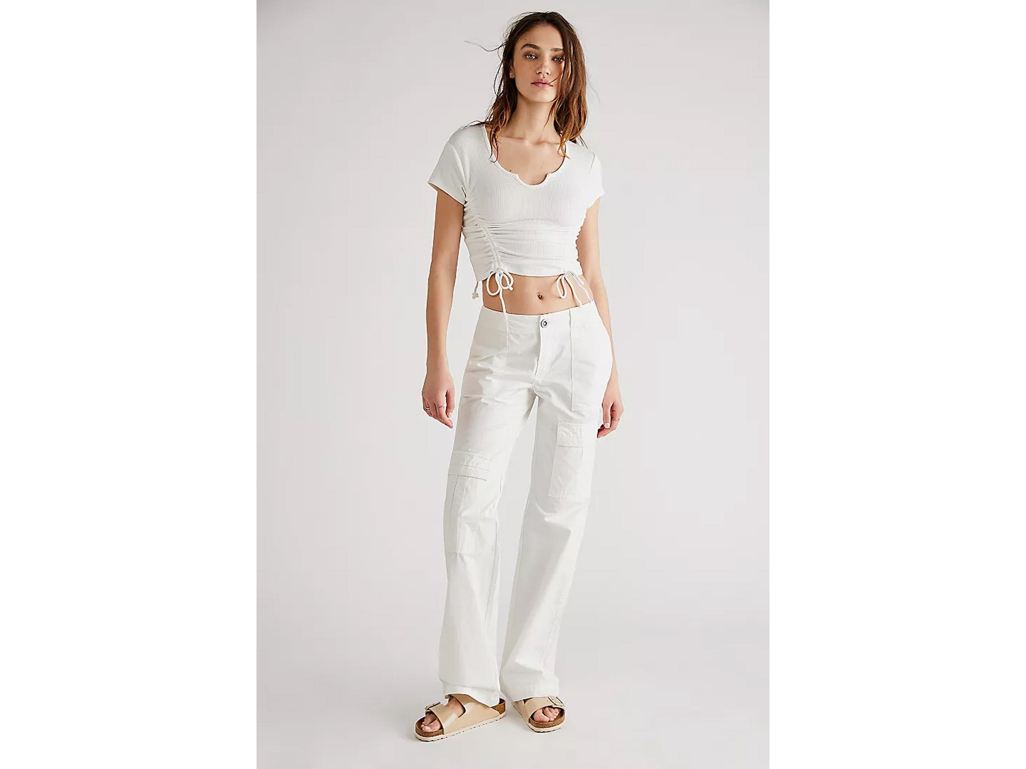 Ladies cropped discount utility trousers